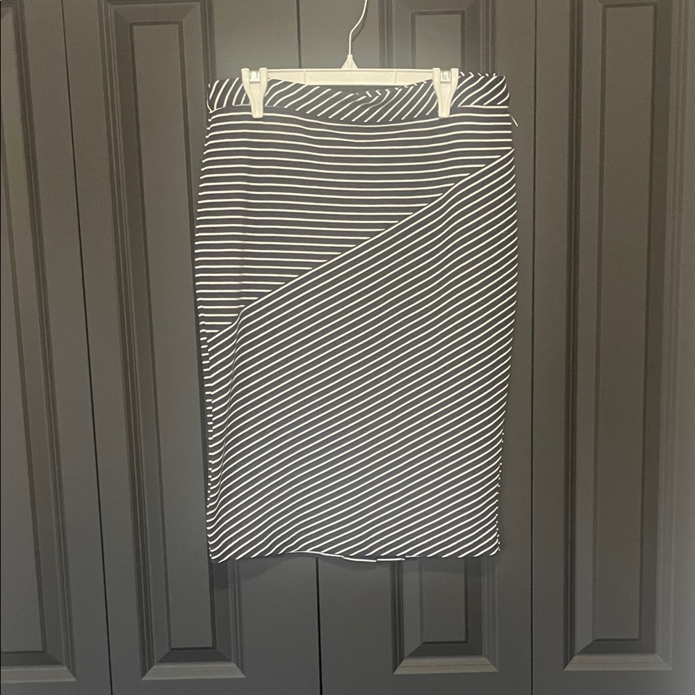 Banana Republic Asymmetrical Navy and White Skirt
